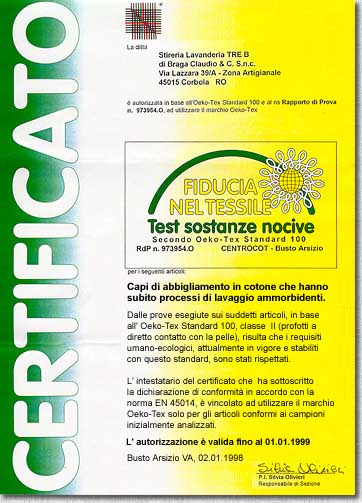 Certificato - Certificate